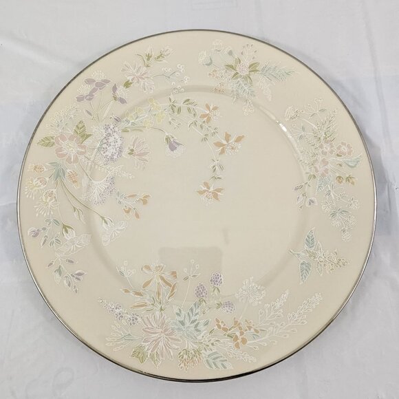 Lenox April Ivory w/ Platinum Floral On Trim 10 7/8” Dinner Plates - Set of 3 - Picture 3 of 16
